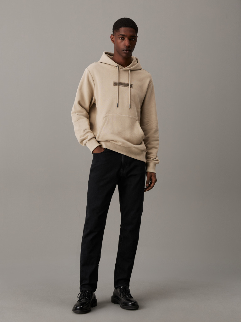 Beige Logo Hoodie  Men