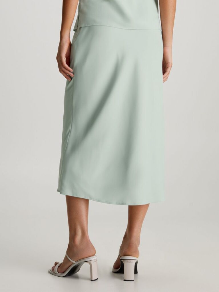 Green Recycled Polyester Slip Skirt  Women