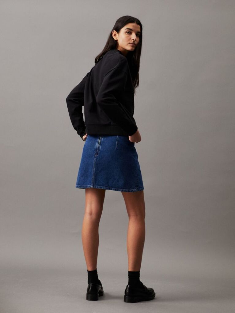 Black Cotton Logo Sweatshirt  Women