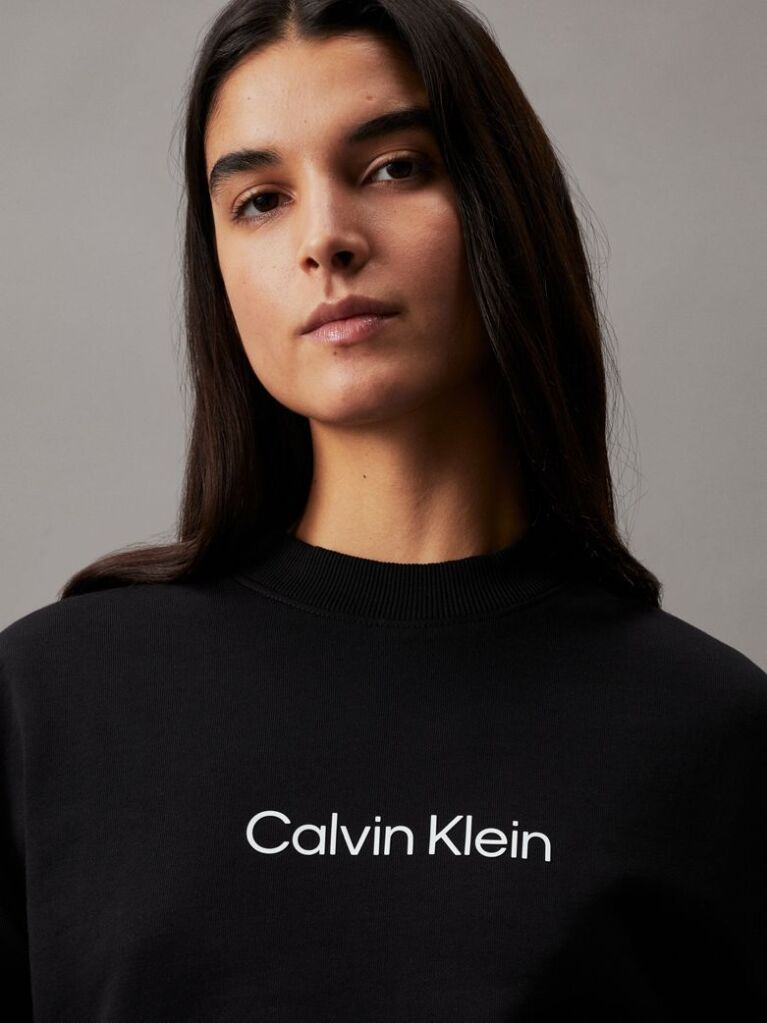 Black Cotton Logo Sweatshirt  Women