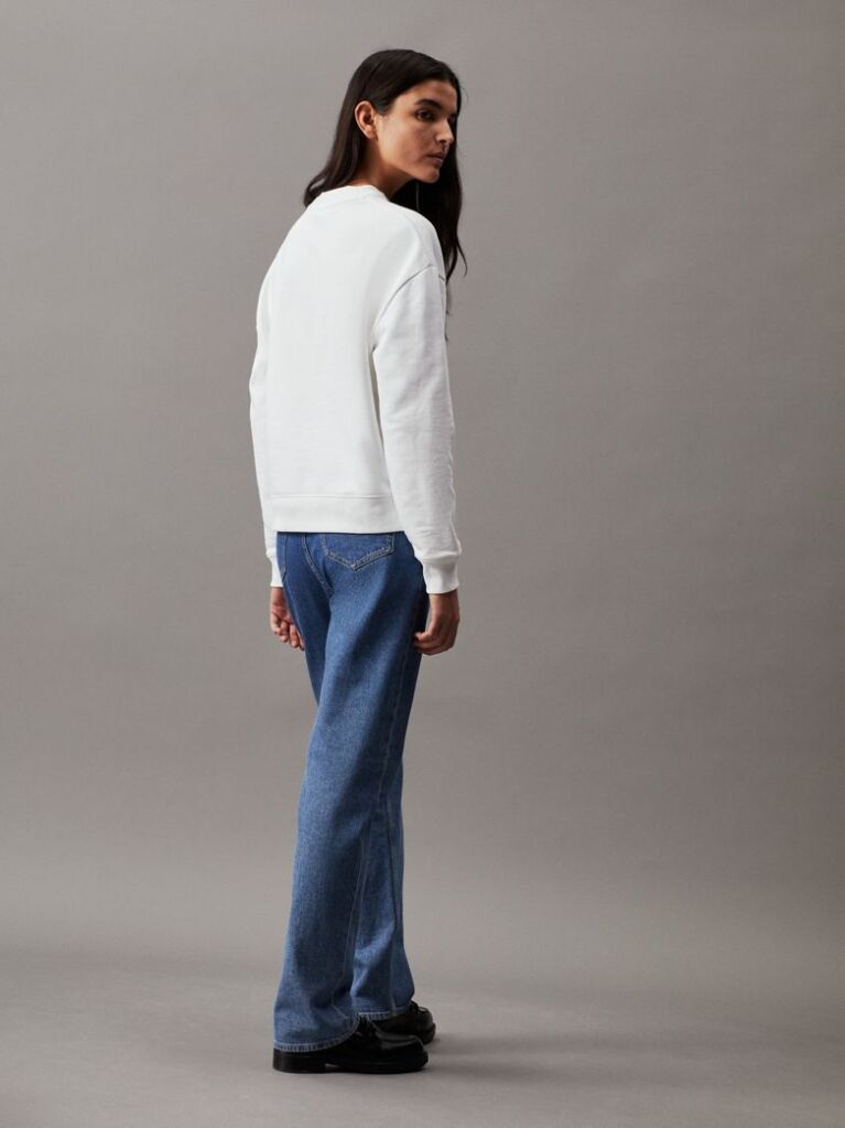White Cotton Logo Sweatshirt  Women