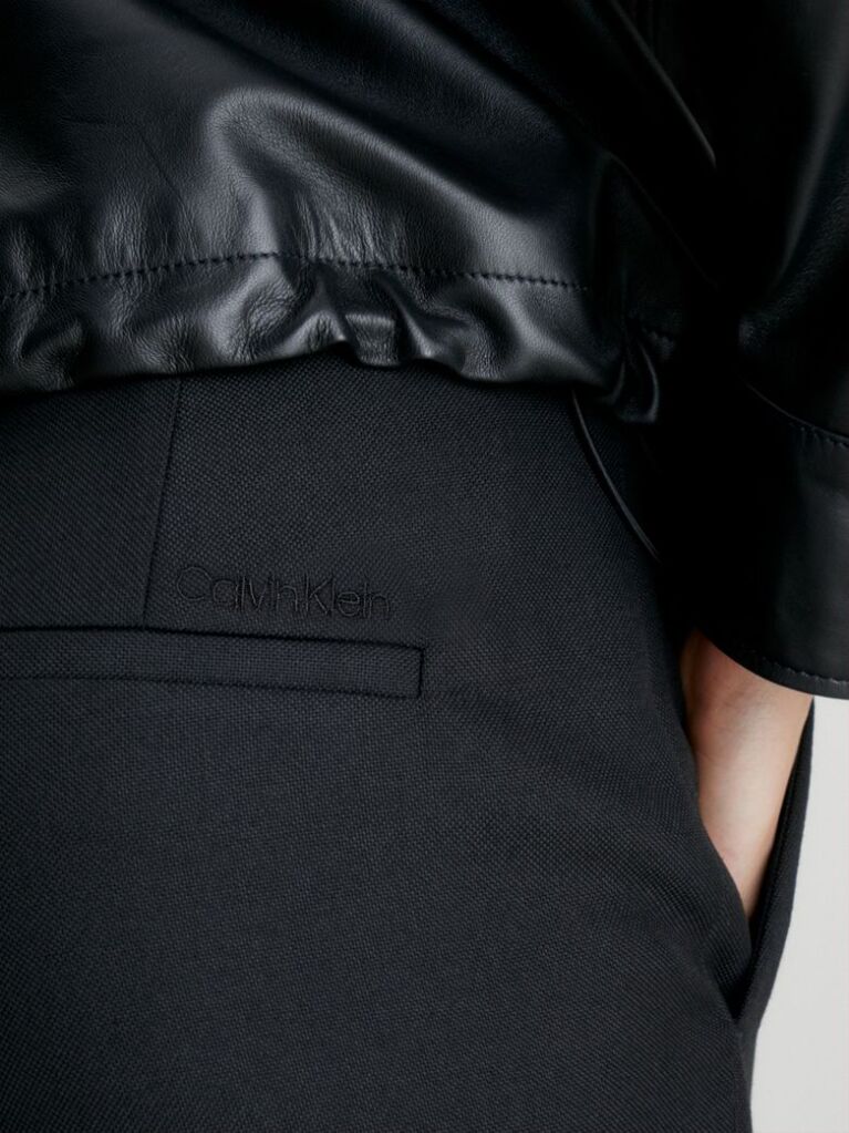 Black Essential Slim Straight Pants  Women