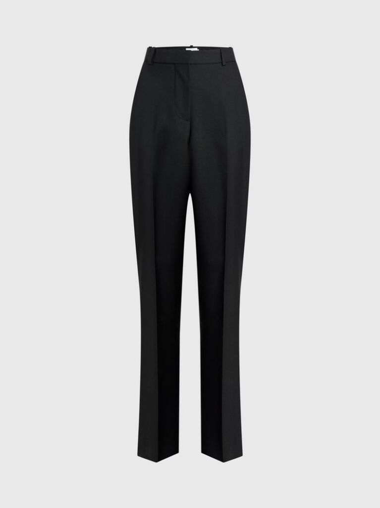Black Essential Slim Straight Pants  Women