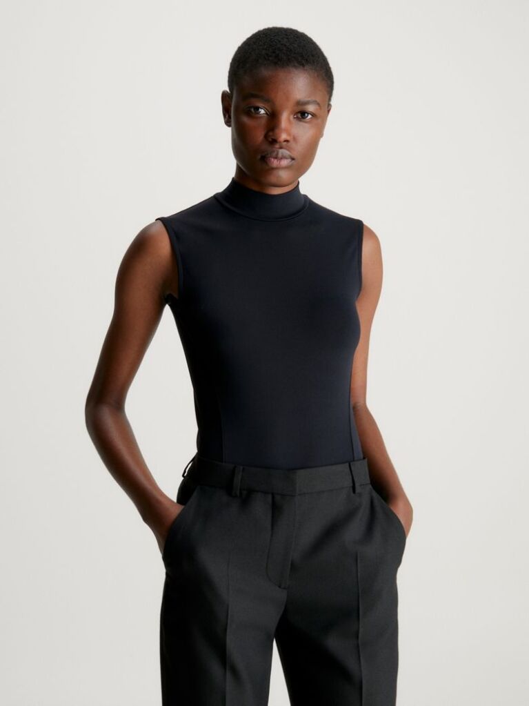 Black Stretch Jersey Bodysuit  Women