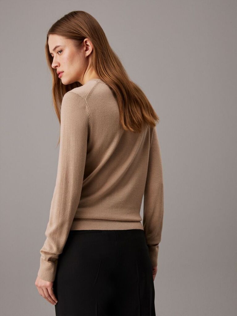 Brown Merino Wool Jumper  Women
