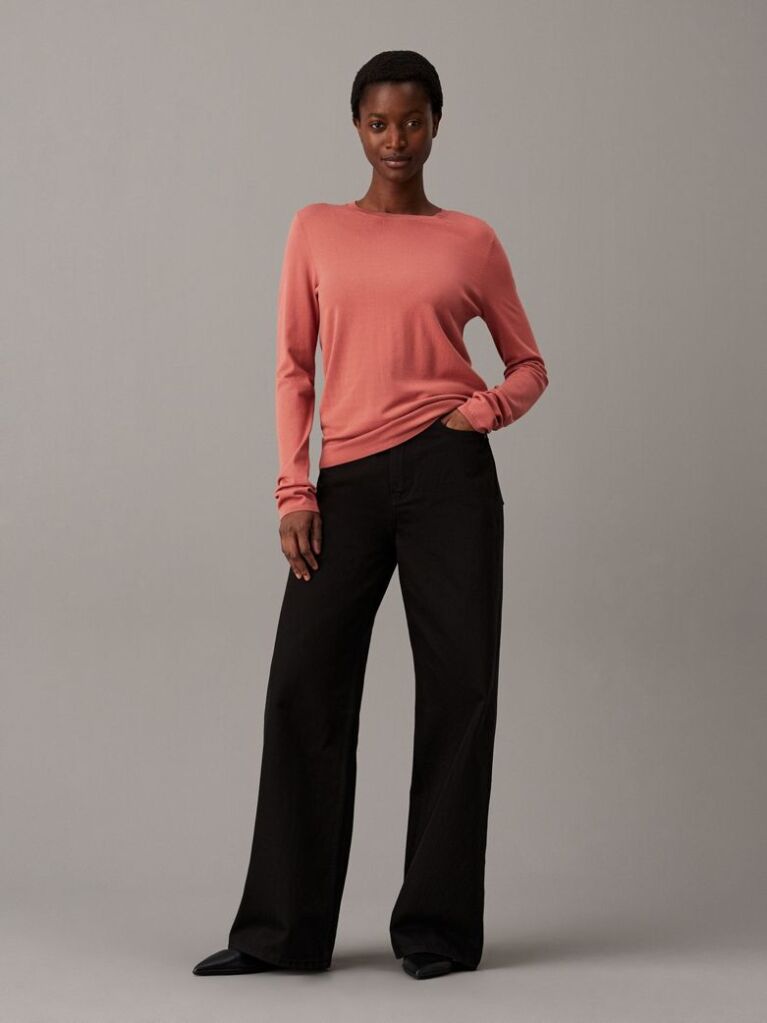 Orange Viscose Blend Jumper  Women