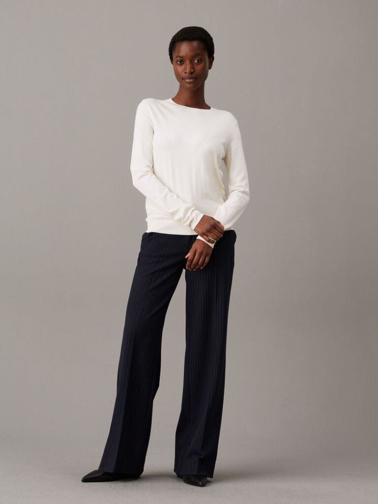 White Viscose Blend Jumper  Women