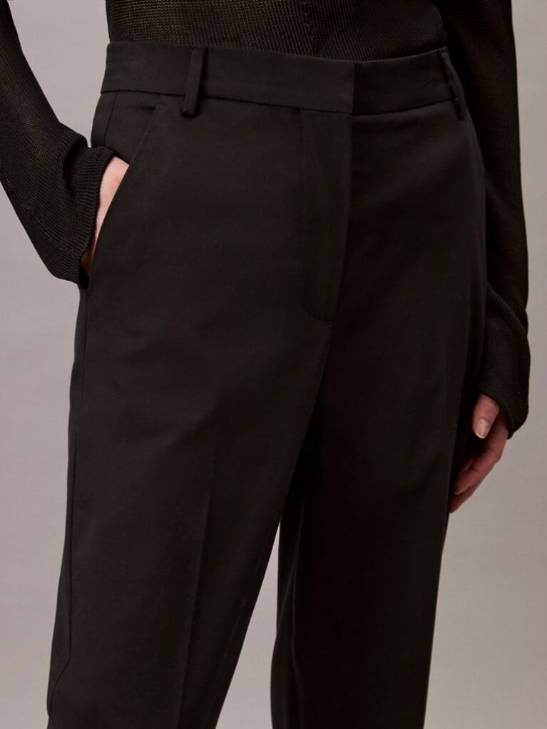 Black Slim Tapered Chino Trousers  Women