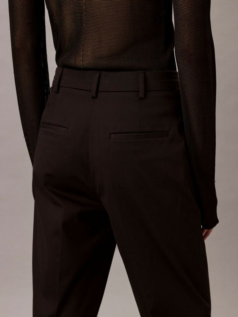 Black Slim Tapered Chino Trousers  Women