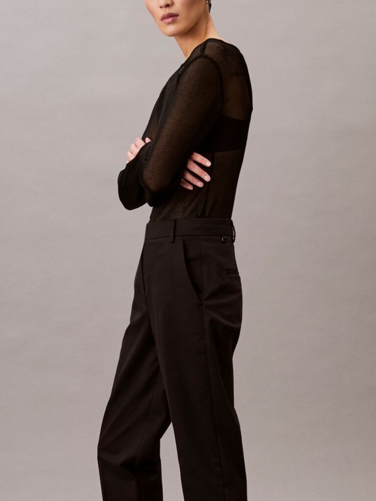 Black Slim Tapered Chino Trousers  Women