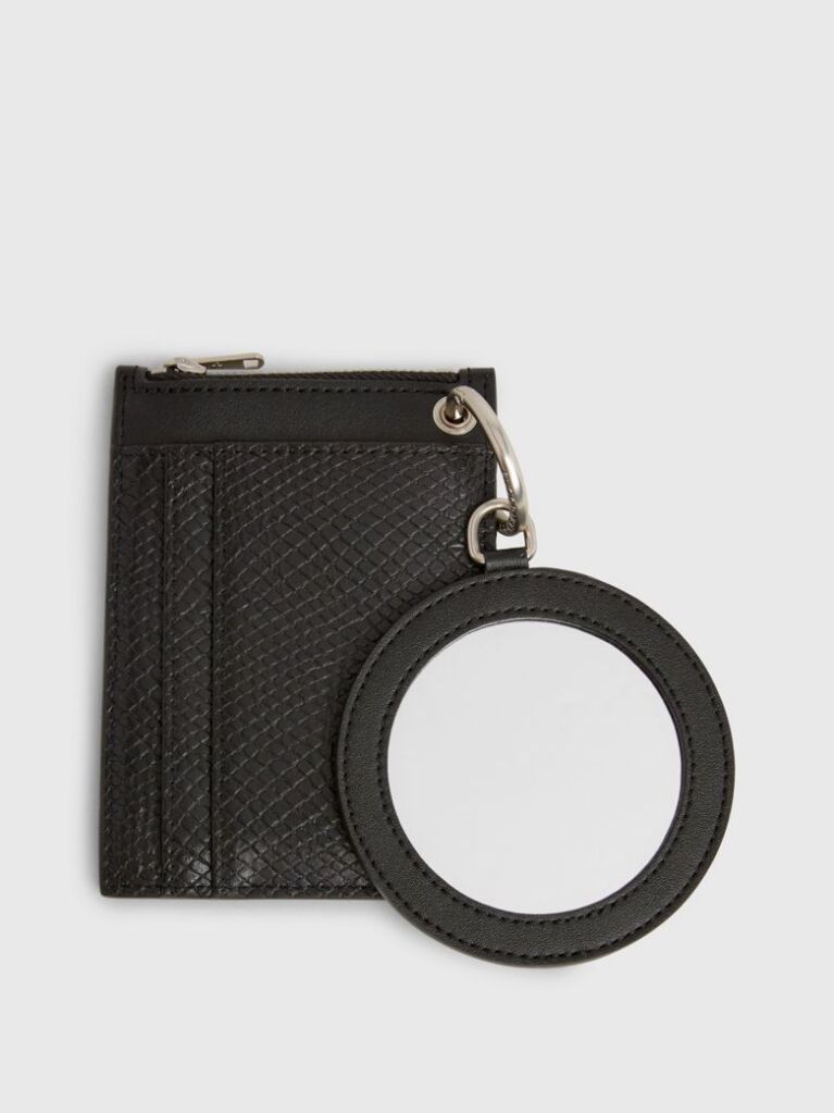Black Snakeskin Zip Around Wallet  Women