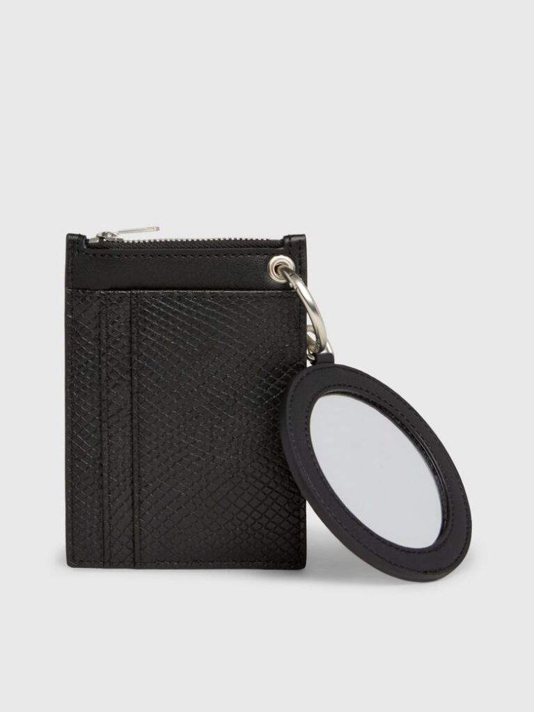 Black Snakeskin Zip Around Wallet  Women