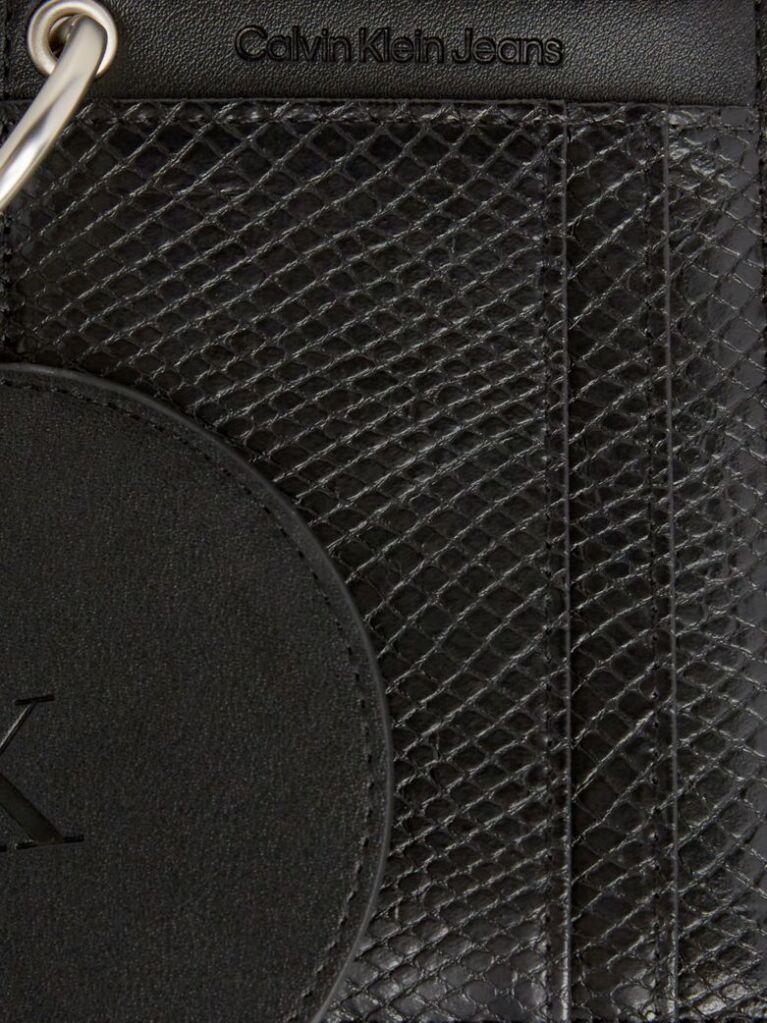 Black Snakeskin Zip Around Wallet  Women