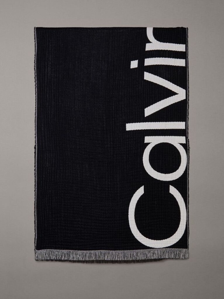 Black Logo Scarf  Women