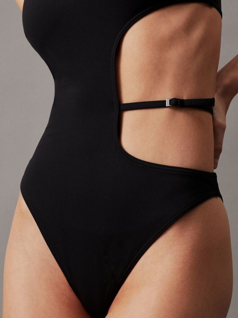 Μαύρο Ολόσωμο Μαγιό Με Άνοιγμα - CK Micro Belt  Γυναίκα