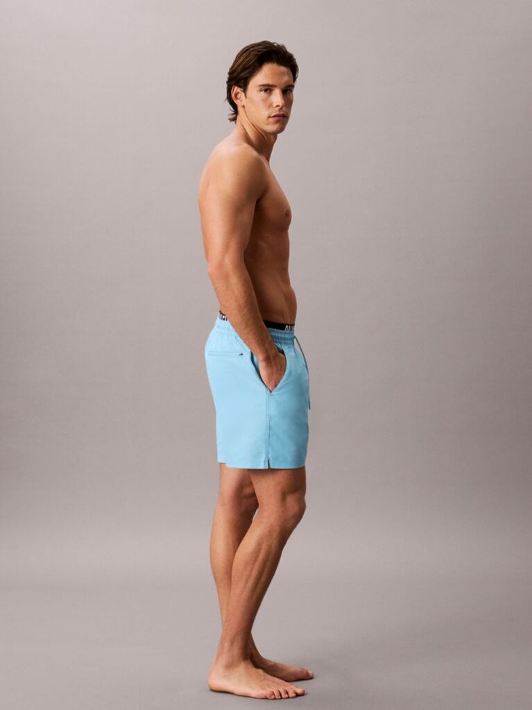 Blue Double Waistband Swim Shorts - Intense Power  Men