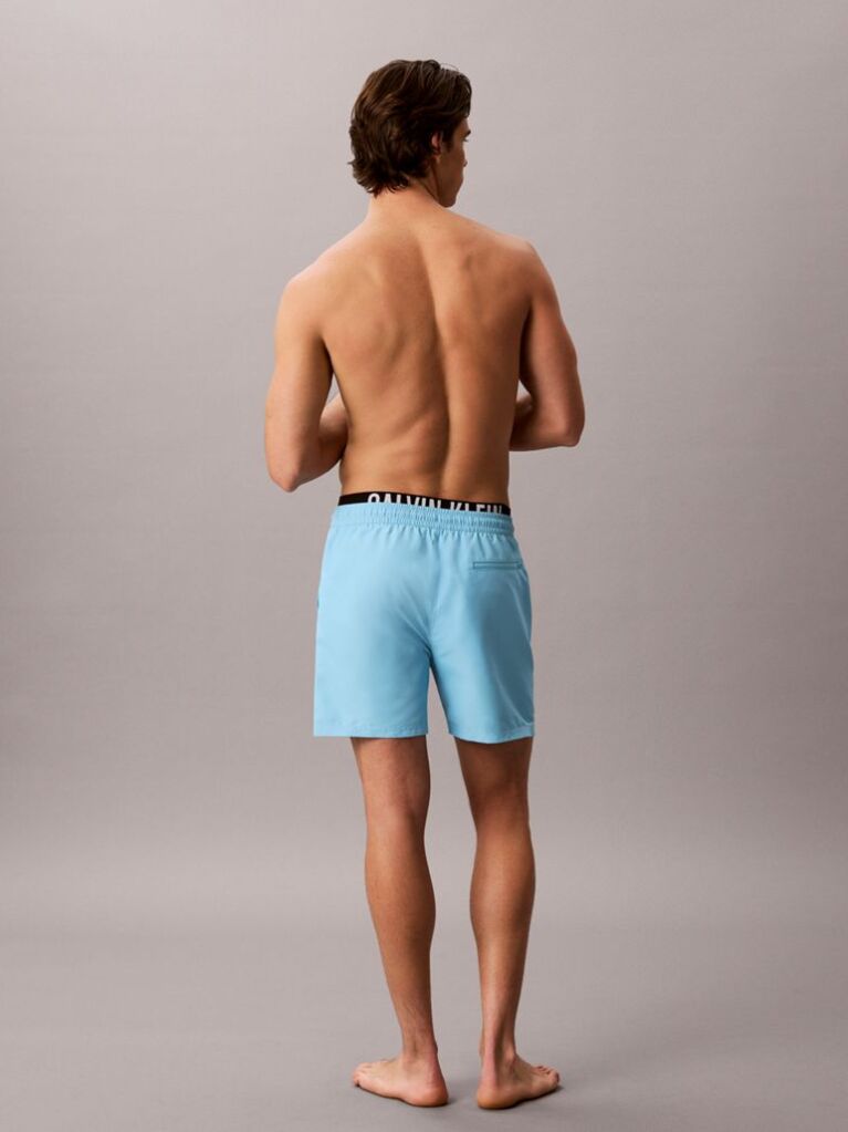Blue Double Waistband Swim Shorts - Intense Power  Men
