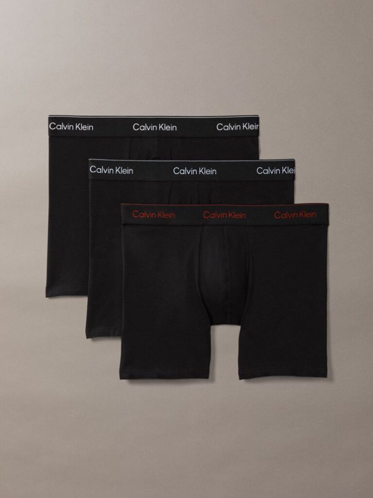Black 3 Pack Boxer Briefs - Icon Cotton Stretch  Men