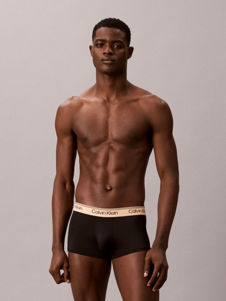 Black 3 Pack Low Rise Trunks - Microfibre Stretch  Men