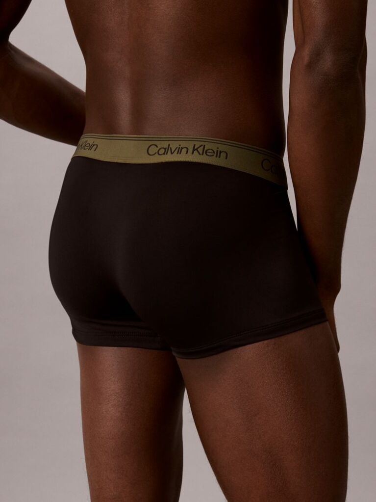 Black 3 Pack Low Rise Trunks - Microfibre Stretch  Men