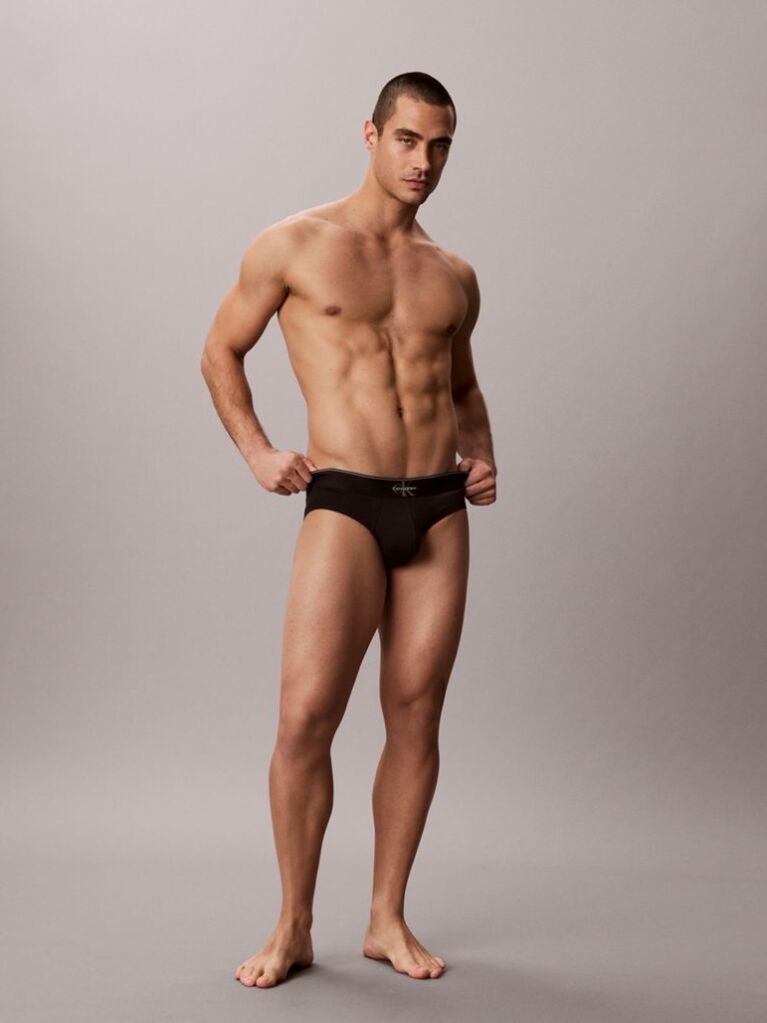 Black Graphic Monogram Cotton Stretch Briefs  Men