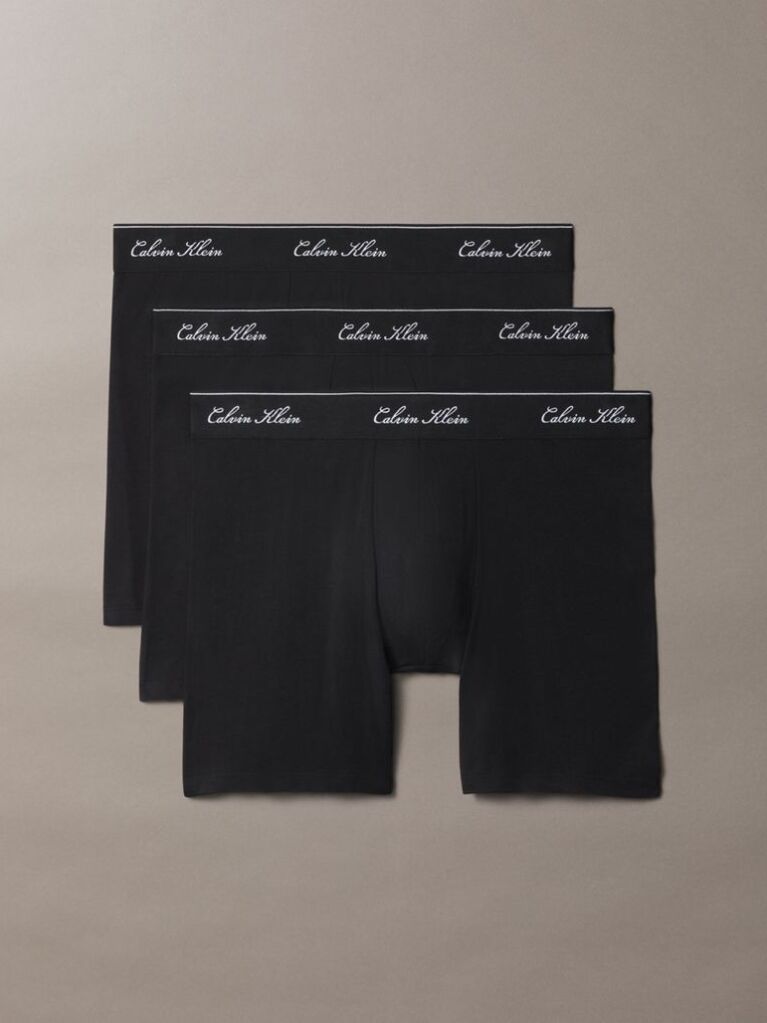 Black 3 Pack Boxer Briefs - Icon Cotton Stretch  Men