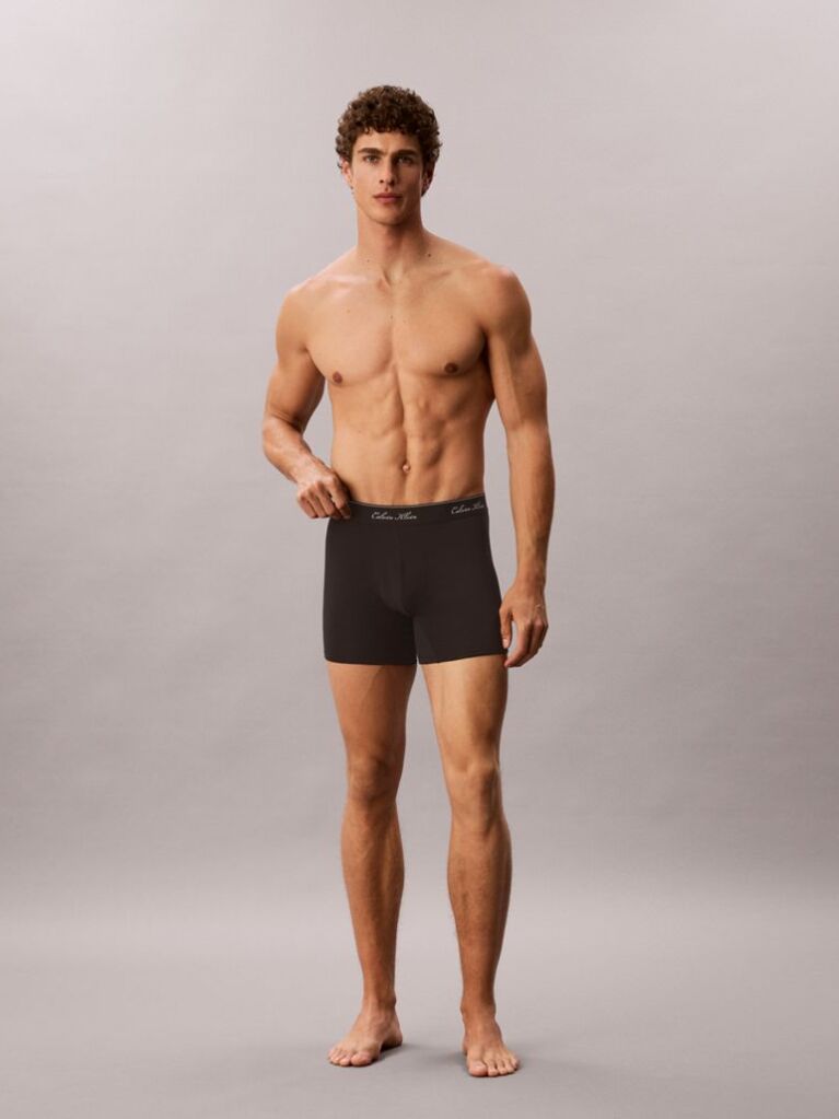 Black 3 Pack Boxer Briefs - Icon Cotton Stretch  Men