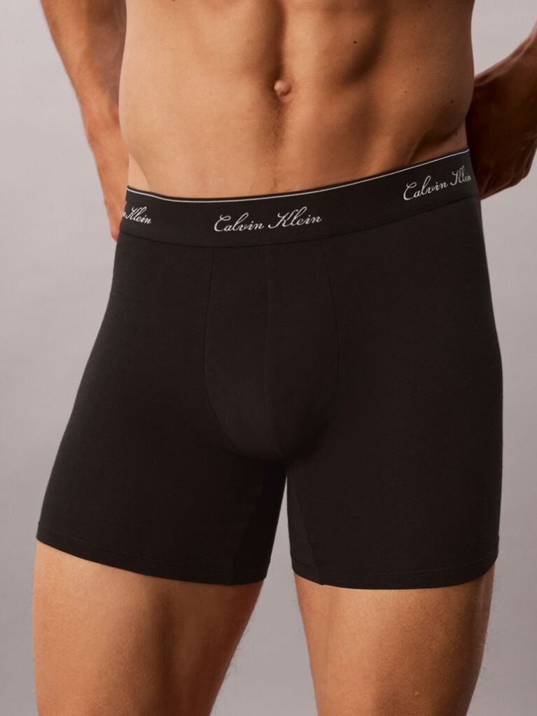 Black 3 Pack Boxer Briefs - Icon Cotton Stretch  Men