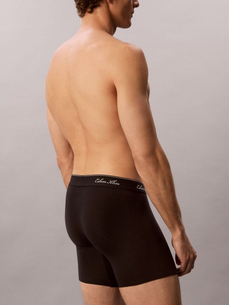 Black 3 Pack Boxer Briefs - Icon Cotton Stretch  Men