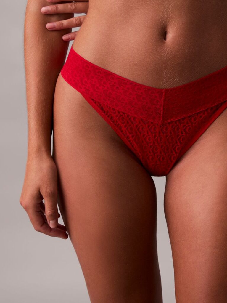 Κόκκινο Χαμηλόμεσο Στρινγκ - Icon Logo Lace  Γυναίκα