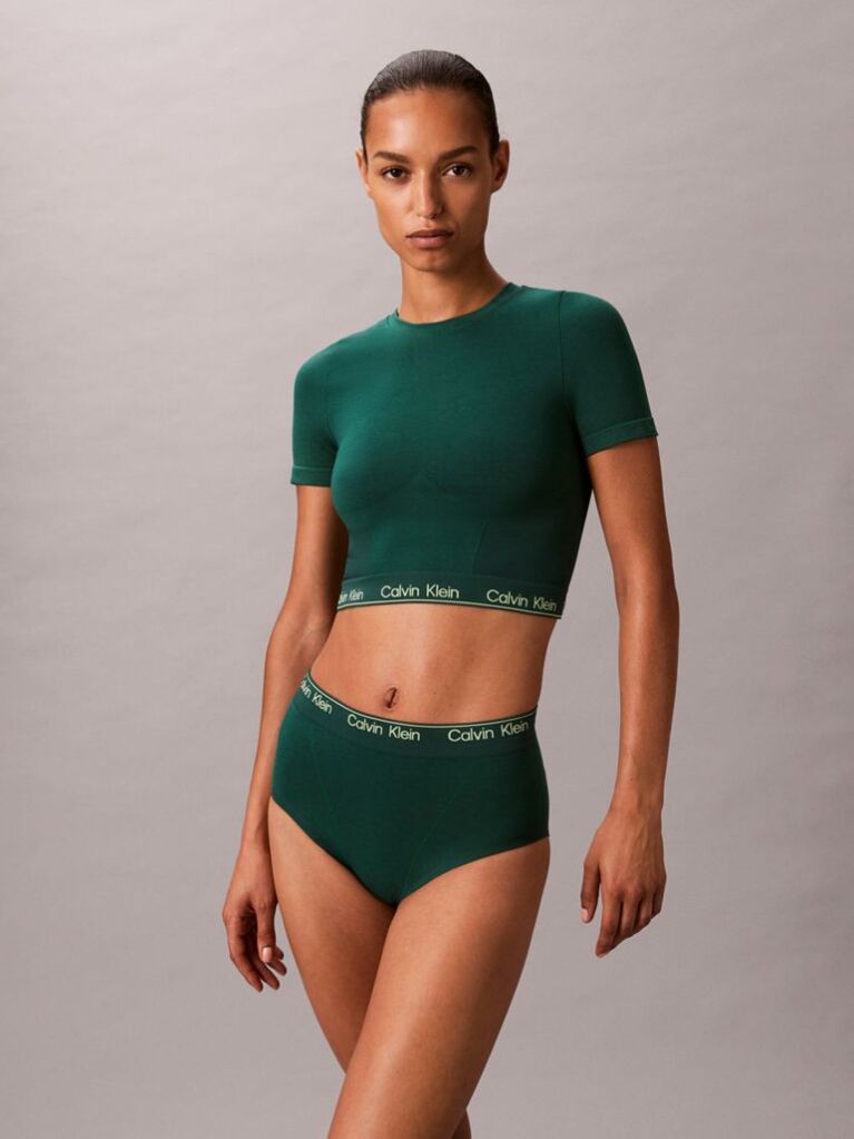 Green Shapewear Short Sleeve Top - Icon  Women