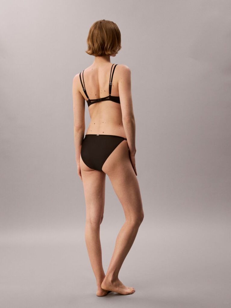 Black Unlined Triangle Bra - CK Black Floral Lace  Women