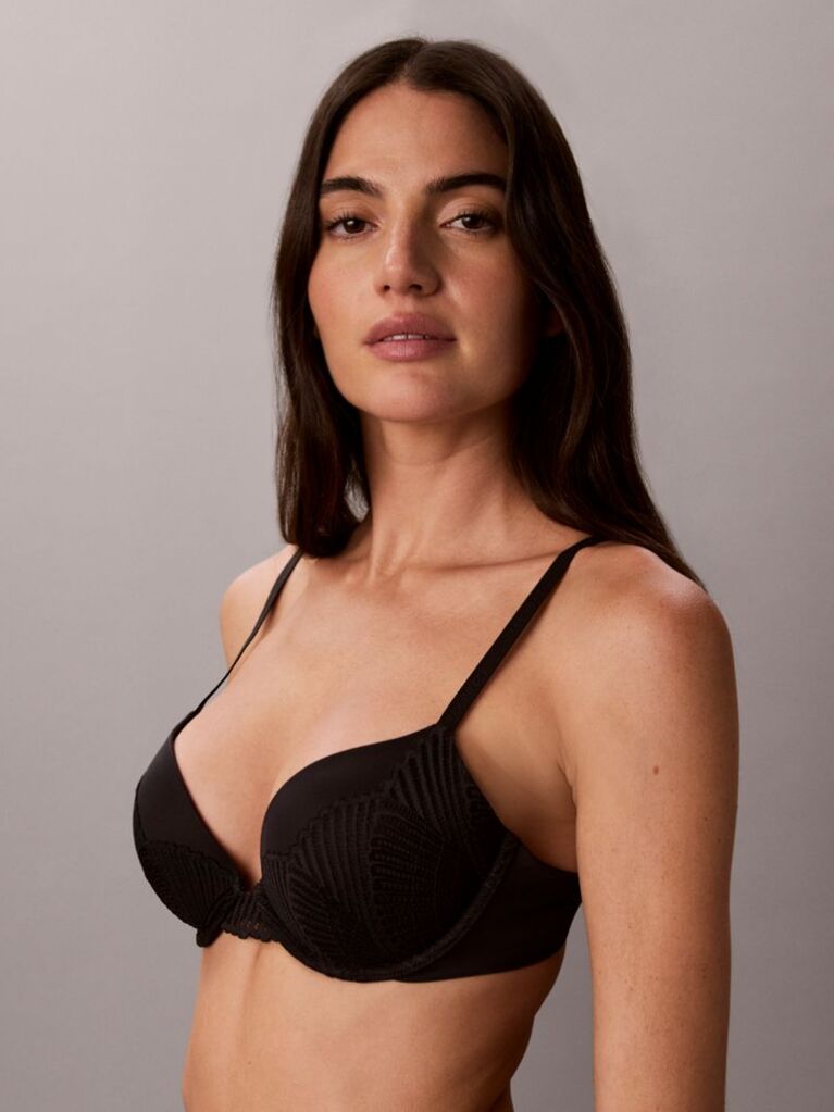 Black Push Up Plunge Bra - Perfectly Fit Lace  Women