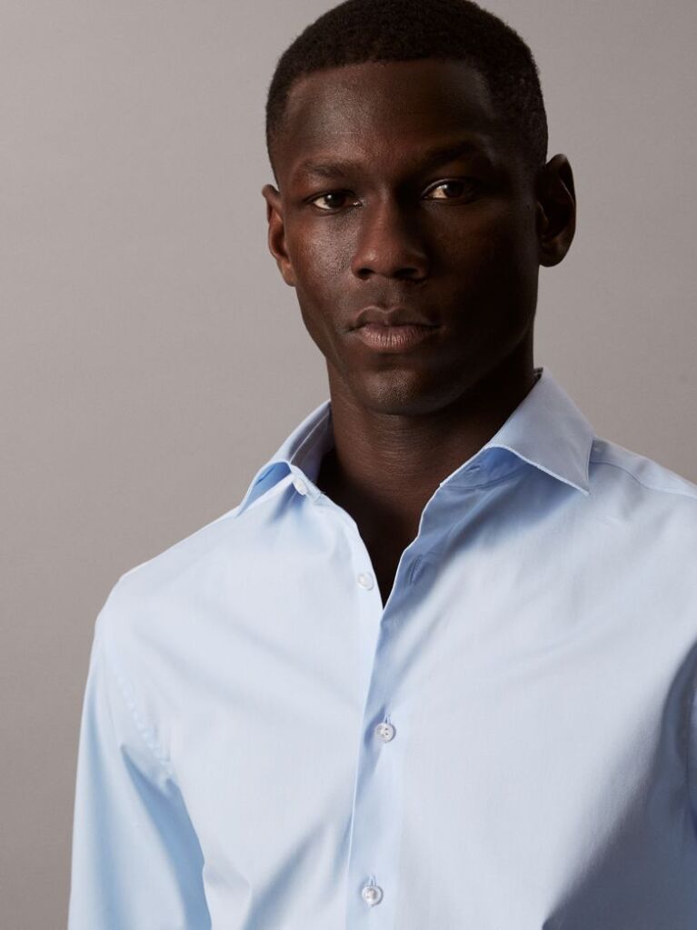 Blue Regular Fit Essential Poplin Shirt  Men