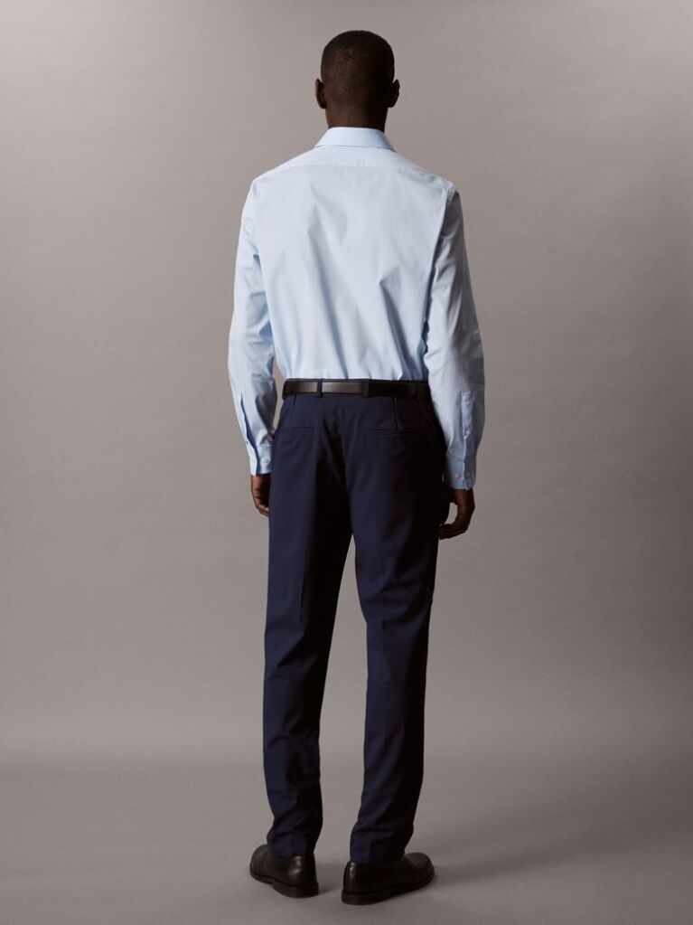 Blue Regular Fit Essential Poplin Shirt  Men