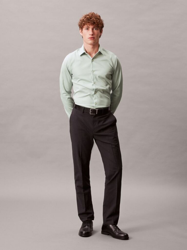 Green Slim Shirt  Men