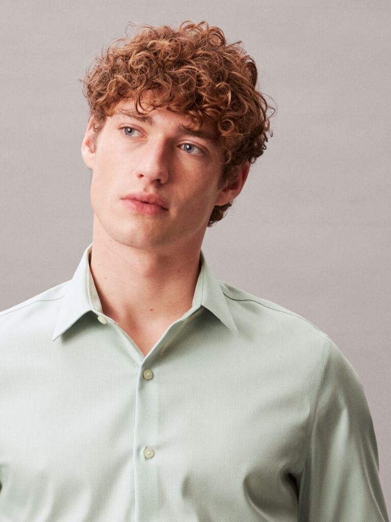 Green Slim Shirt  Men
