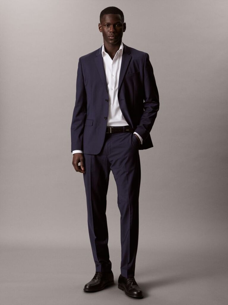 White Slim Cotton Stretch Collar Shirt  Men