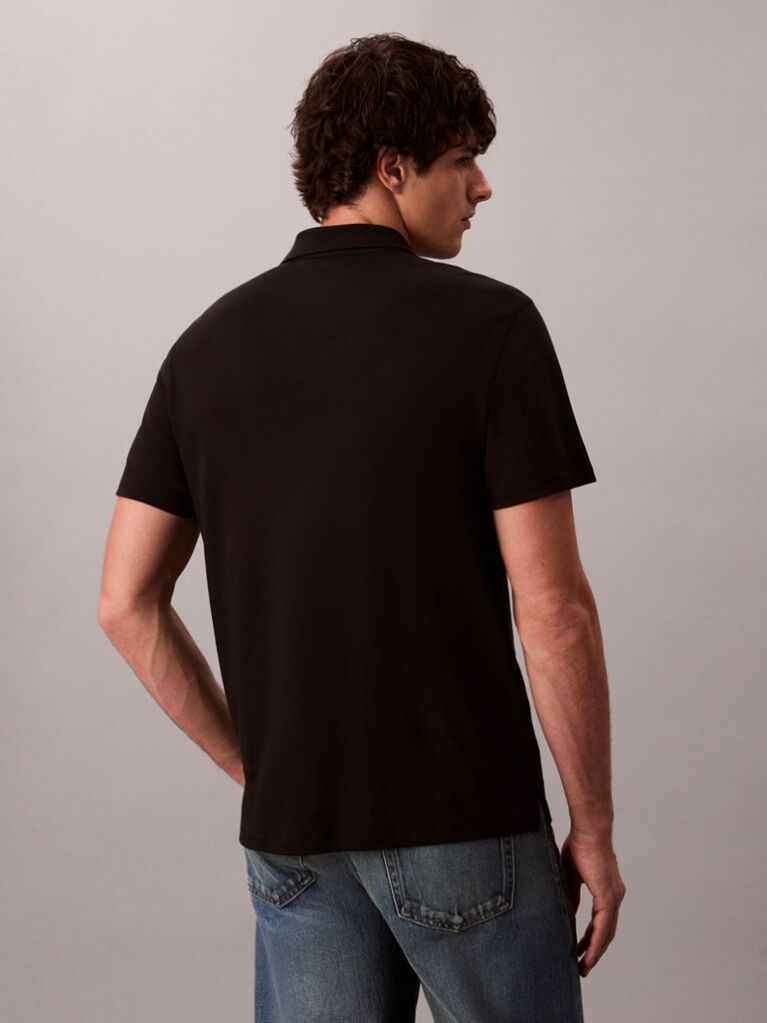 Black Supima Cotton Polo Shirt  Men