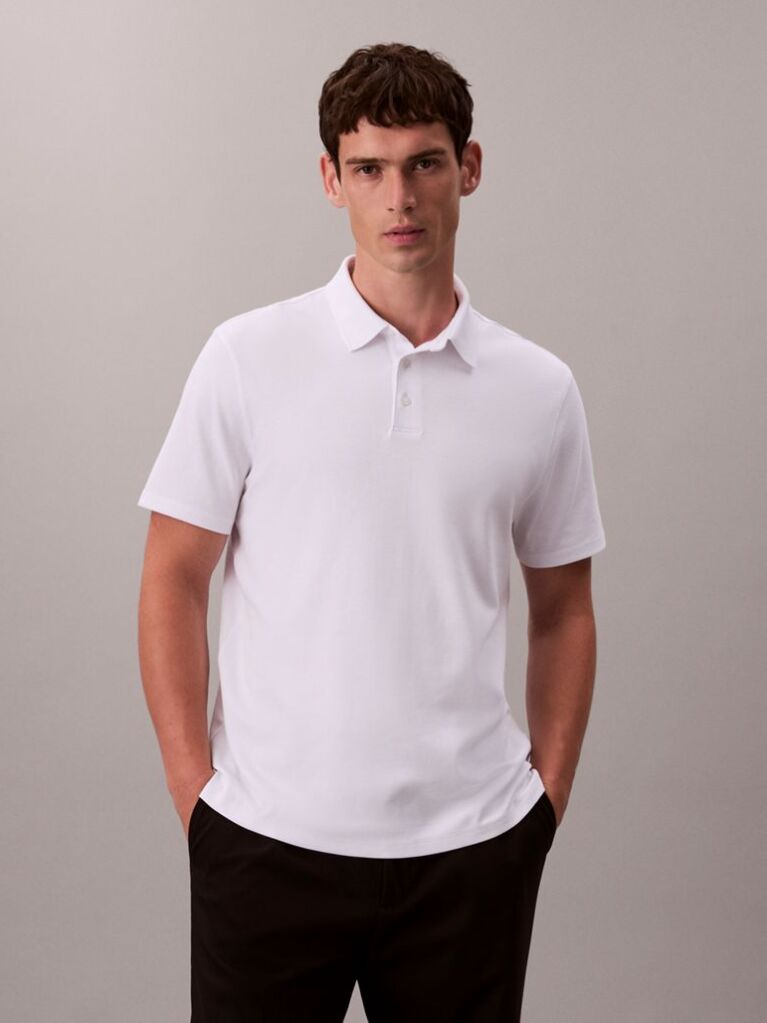 White Supima Cotton Polo Shirt  Men