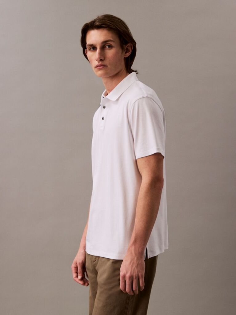 White Supima Cotton Polo Shirt  Men