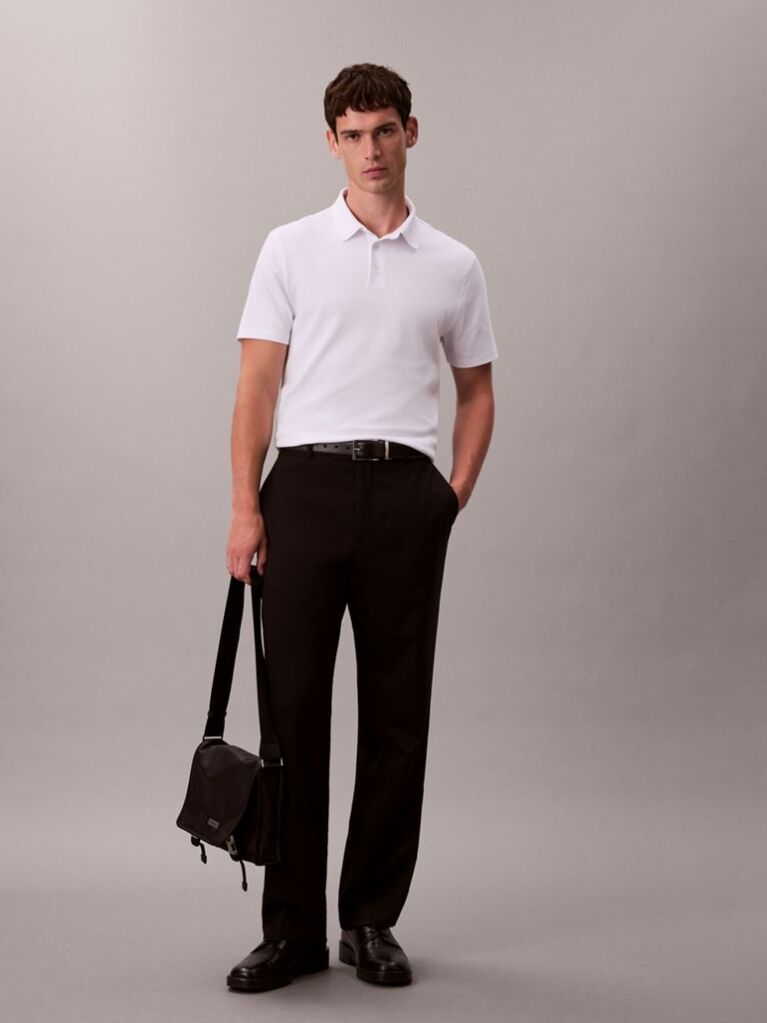 White Supima Cotton Polo Shirt  Men