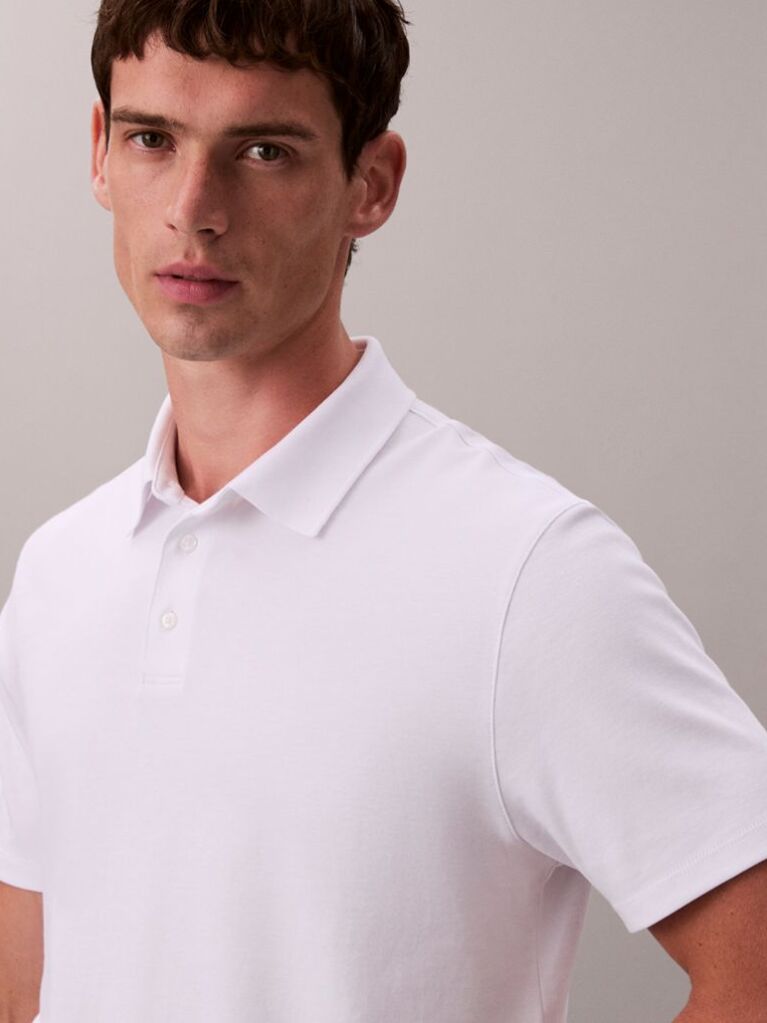 White Supima Cotton Polo Shirt  Men