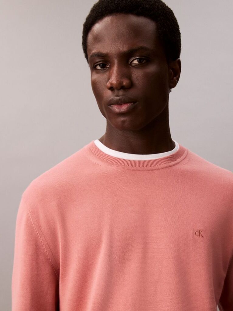 Pink Cotton Jumper  Men
