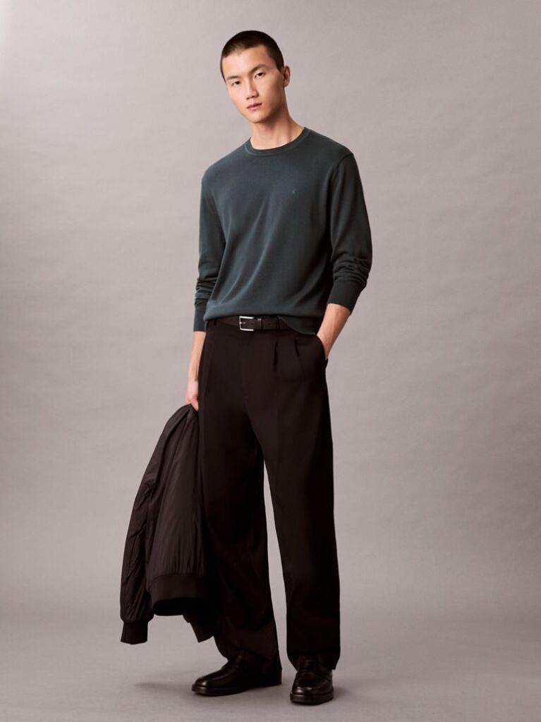 Green Cotton Jumper  Men