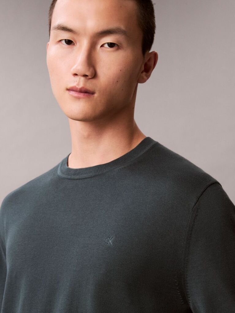 Green Cotton Jumper  Men