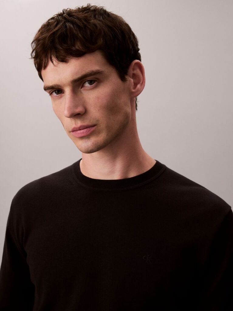 Black Cotton Jumper  Men