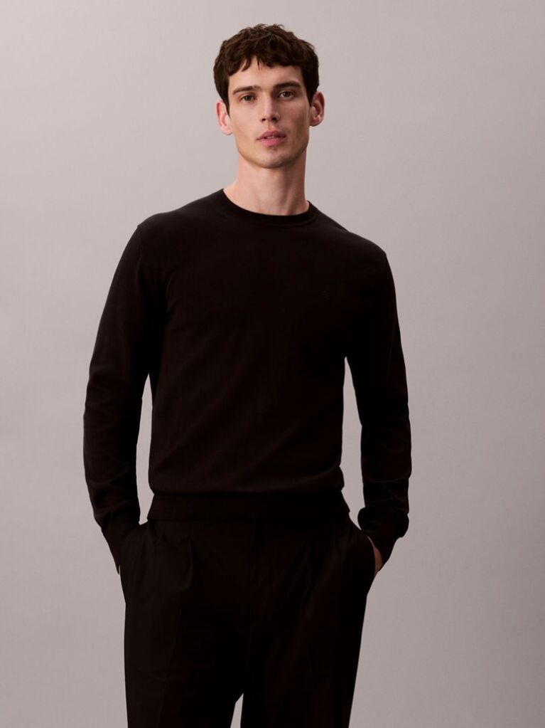 Black Cotton Jumper  Men