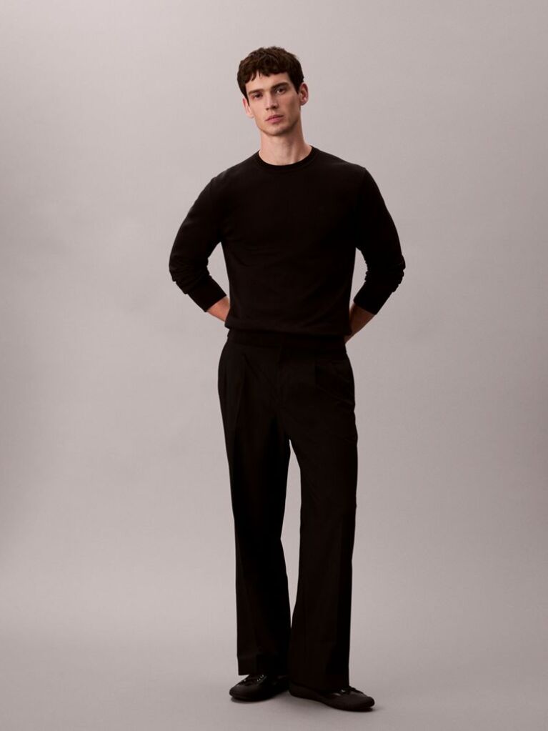 Black Cotton Jumper  Men