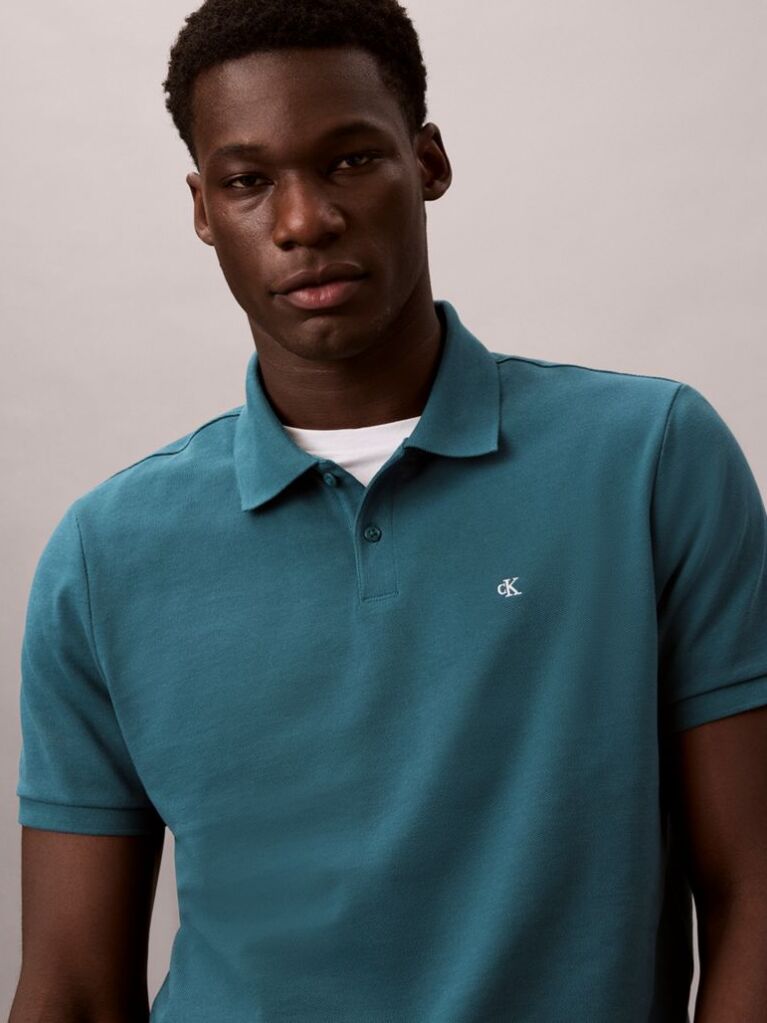 Πράσινο Polo T-Shirt Από Βαμβάκι Πικέ  Άνδρας
